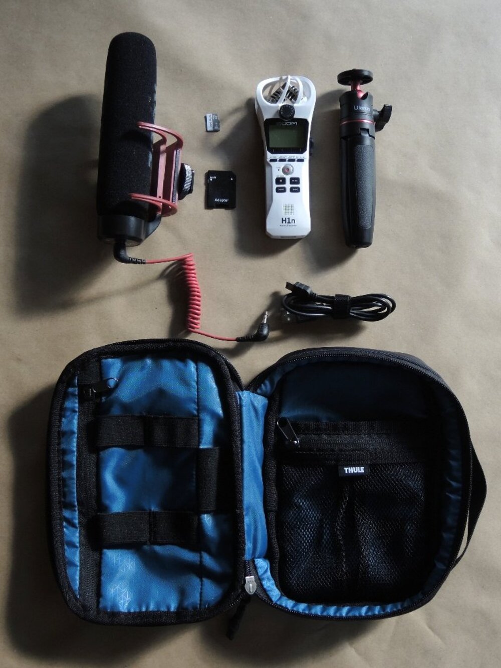 Zoom H1n Travel Recording Kit – Rode VideoMic, Mini Tripod, Thule Subterra Pouch